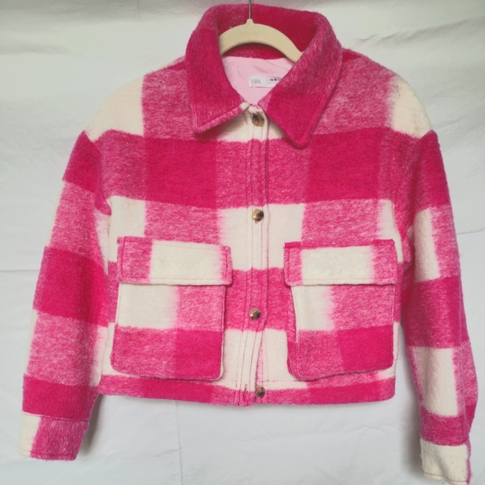 ZARA pink and white jacket